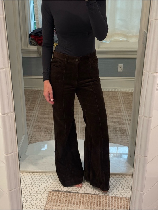 Ralph Lauren Pants - Ralph Lauren Wide-Leg Corduroy Pants in Deep Chocolate Brown